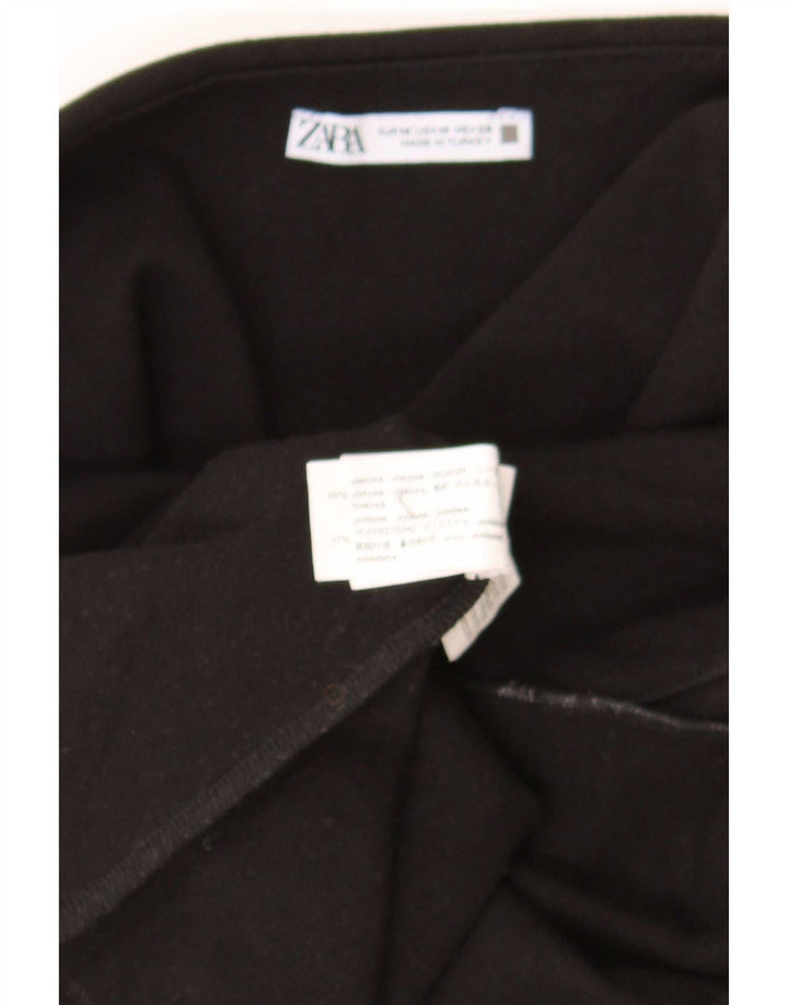 Zara Damen Trägerloses Kleid UK 12 Mittelschwarze Viskose