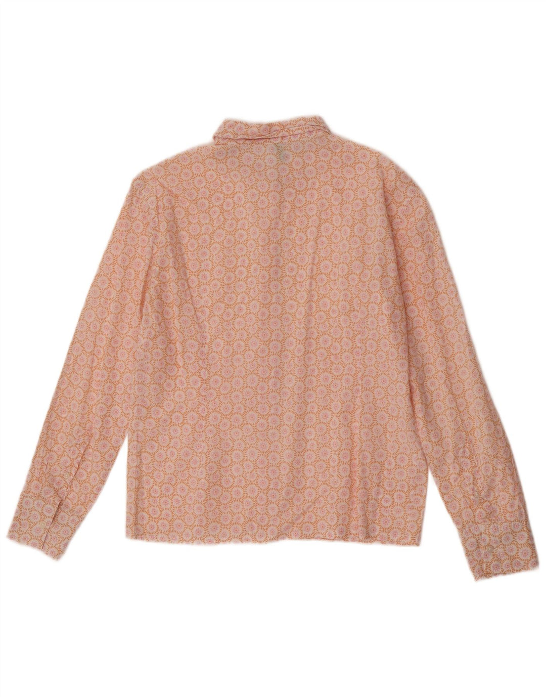 Benetton Damen-Hemd UK 12 Mittelorange geblümt