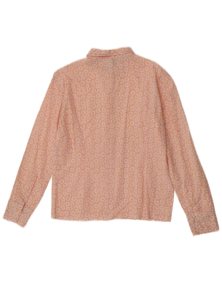 Benetton Damen-Hemd UK 12 Mittelorange geblümt