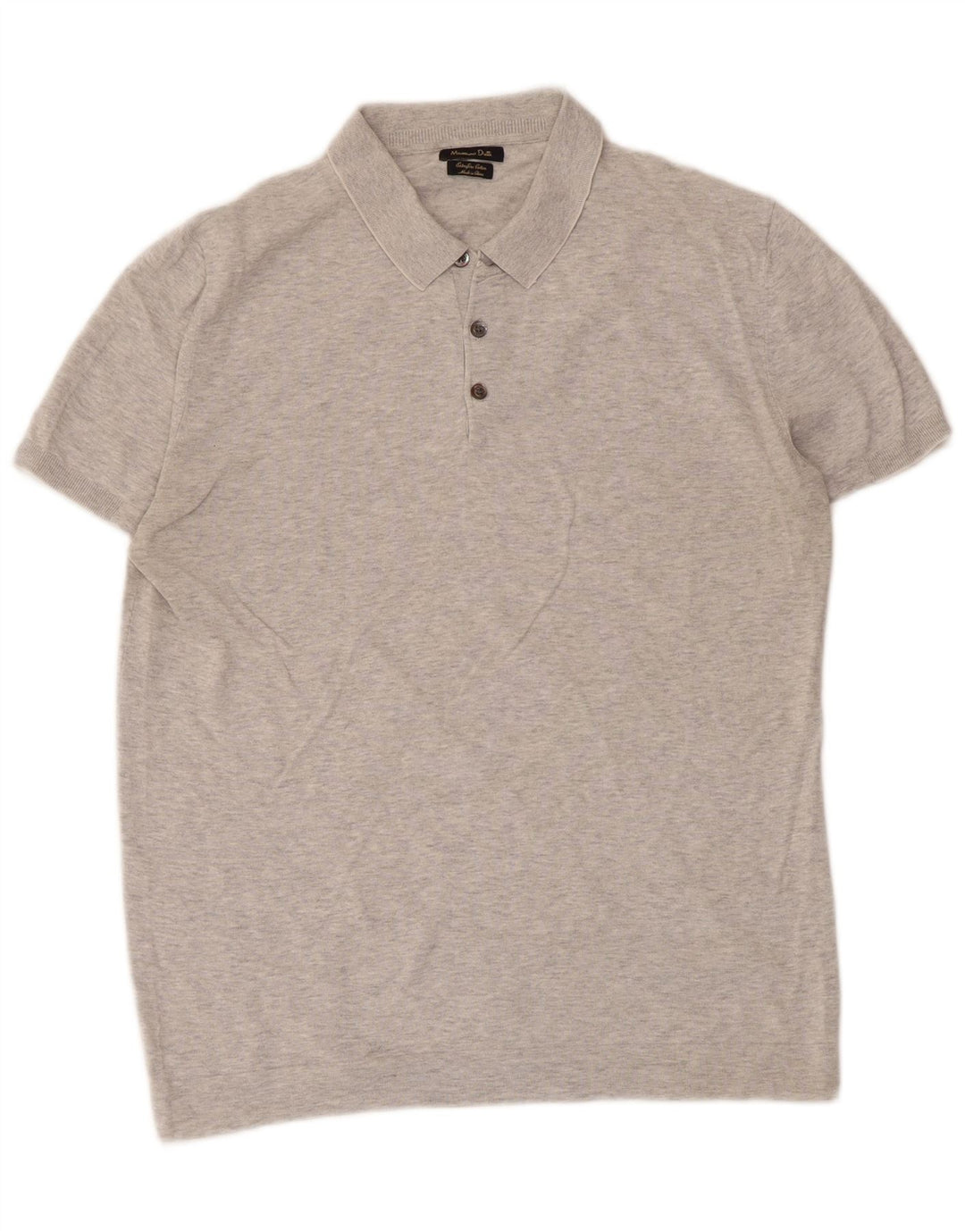 Massimo Dutti Herren Poloshirt Mittelgrau meliert