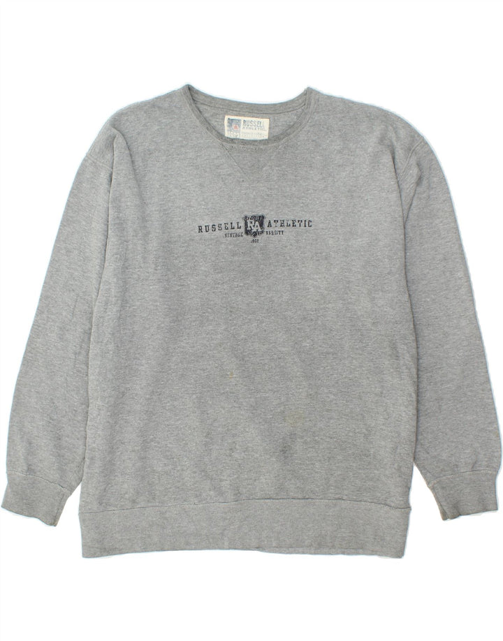 RUSSELL ATHLETIC Mens Sweatshirt Jumper XL Grey Vintage Russell Athletic and Second-Hand Russell Athletic from Messina Hembry 