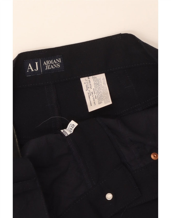 Armani Herren gerade Freizeithose W32 L29 Marineblau Polyester