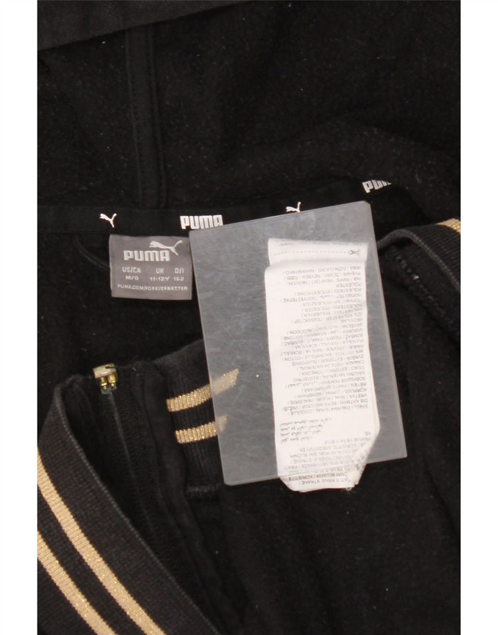 PUMA Jungen-Kapuzenpullover mit Reißverschluss, 11–12 Jahre, schwarze Baumwolle