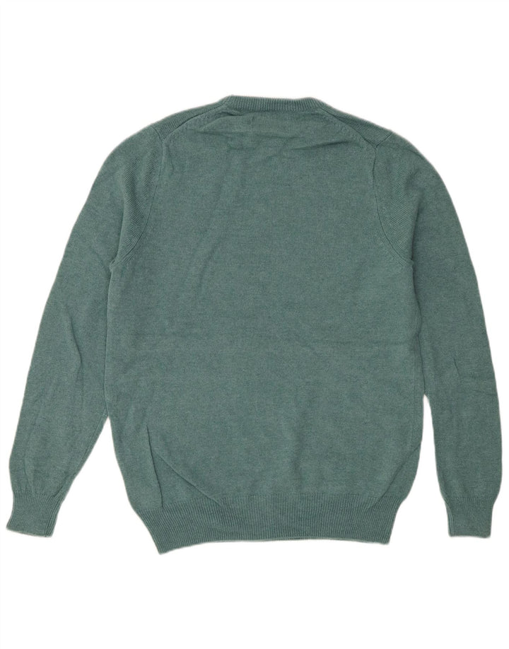 Marks & Spencer Herren-Pullover mit Rundhalsausschnitt, mittelgrüne Lammwolle
