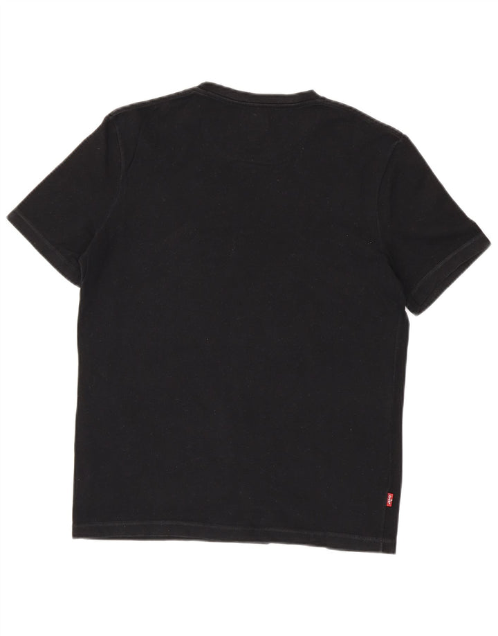 LEVI'S Damen T-Shirt Top UK 12 Mittelschwarze Baumwolle