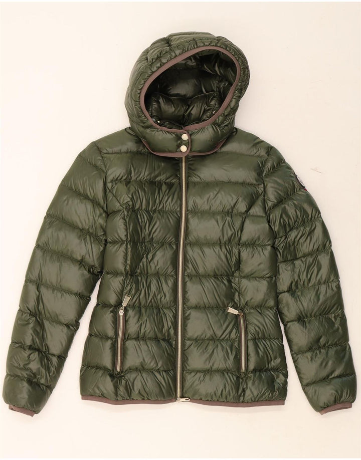CAPE HORN Womens Hooded Padded Jacket IT 42 Medium Green Nylon Vintage Cape Horn and Second-Hand Cape Horn from Messina Hembry 