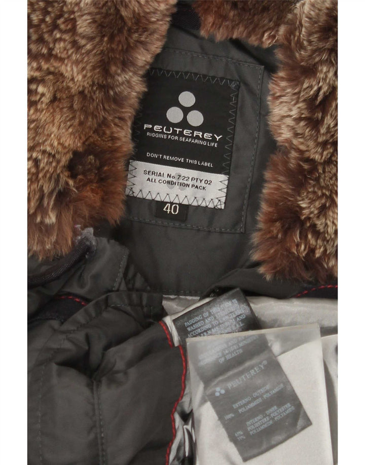 PEUTEREY Damen Wattierte Jacke IT 40 Small Grau Polyamid