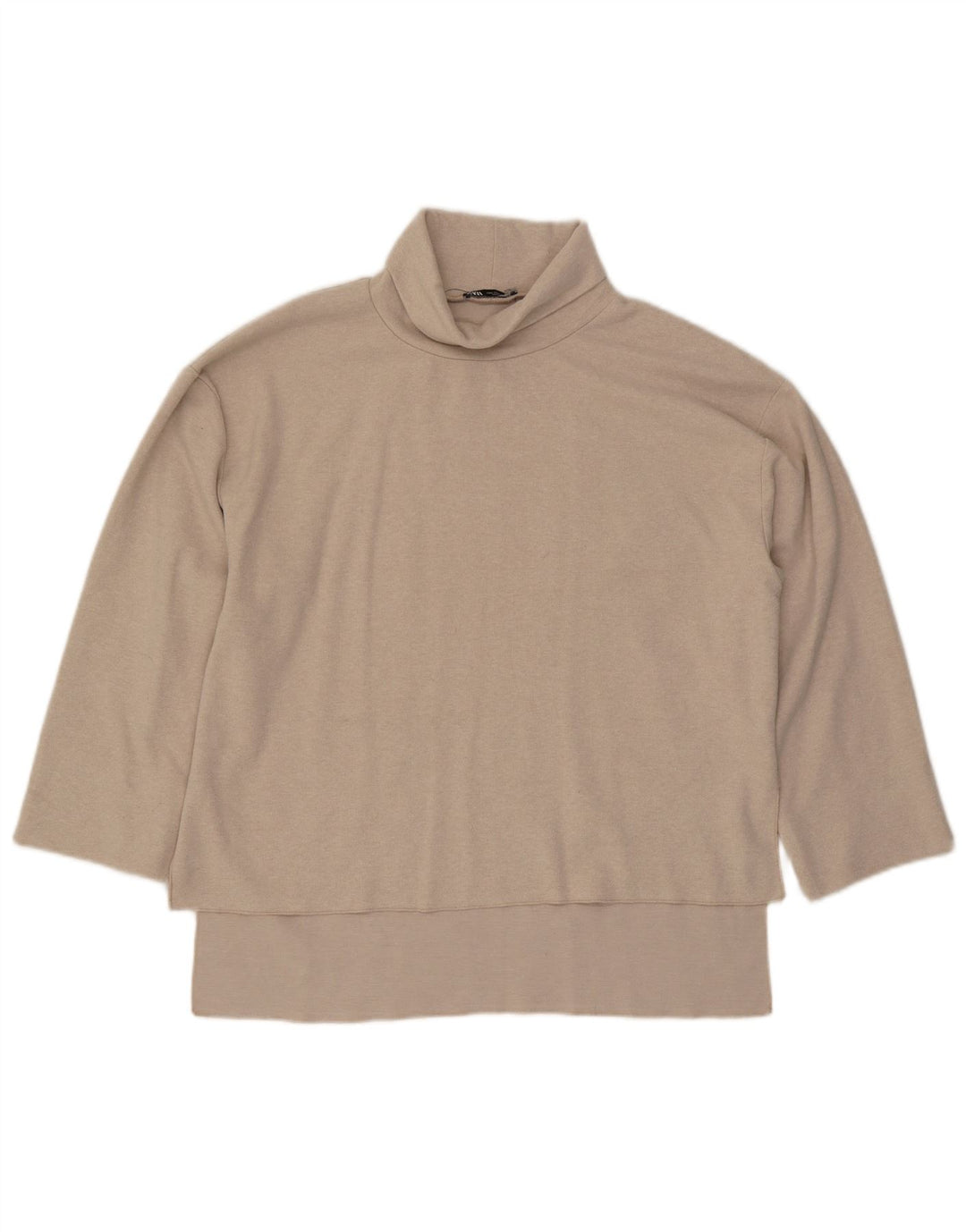 Zara Damen Top 3/4 Ärmel UK 16 Large Beige