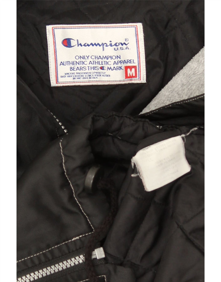 CHAMPION Herren-Windbreakerjacke mit Kapuze, UK 38, mittelschwarz, Polyamid