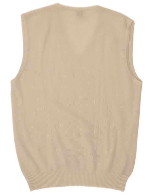 Vintage Herren Weste Tank Top Medium Off White