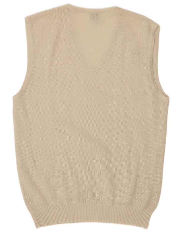 Vintage Herren Weste Tank Top Medium Off White