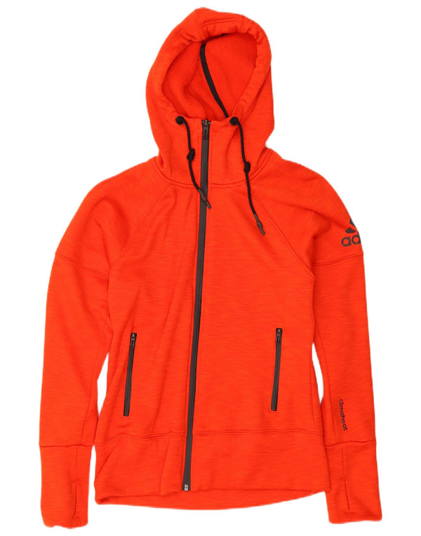 Adidas Damen Zip Hoodie Pullover UK 8/10 Small Rot Polyester