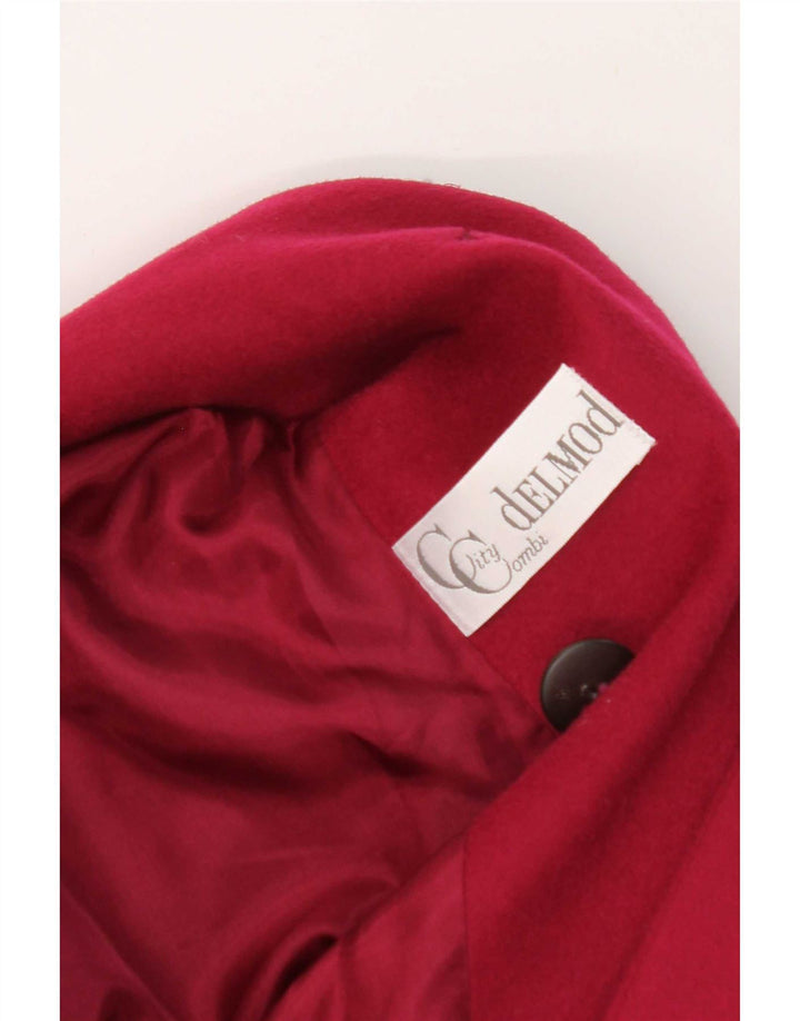 Vintage Damen Zweireihige Blazerjacke EU 40 Mittelrote Lammwolle