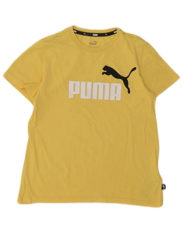 Puma Jungen T-Shirt mit Grafik, 11–12 Jahre, gelbe Baumwolle
