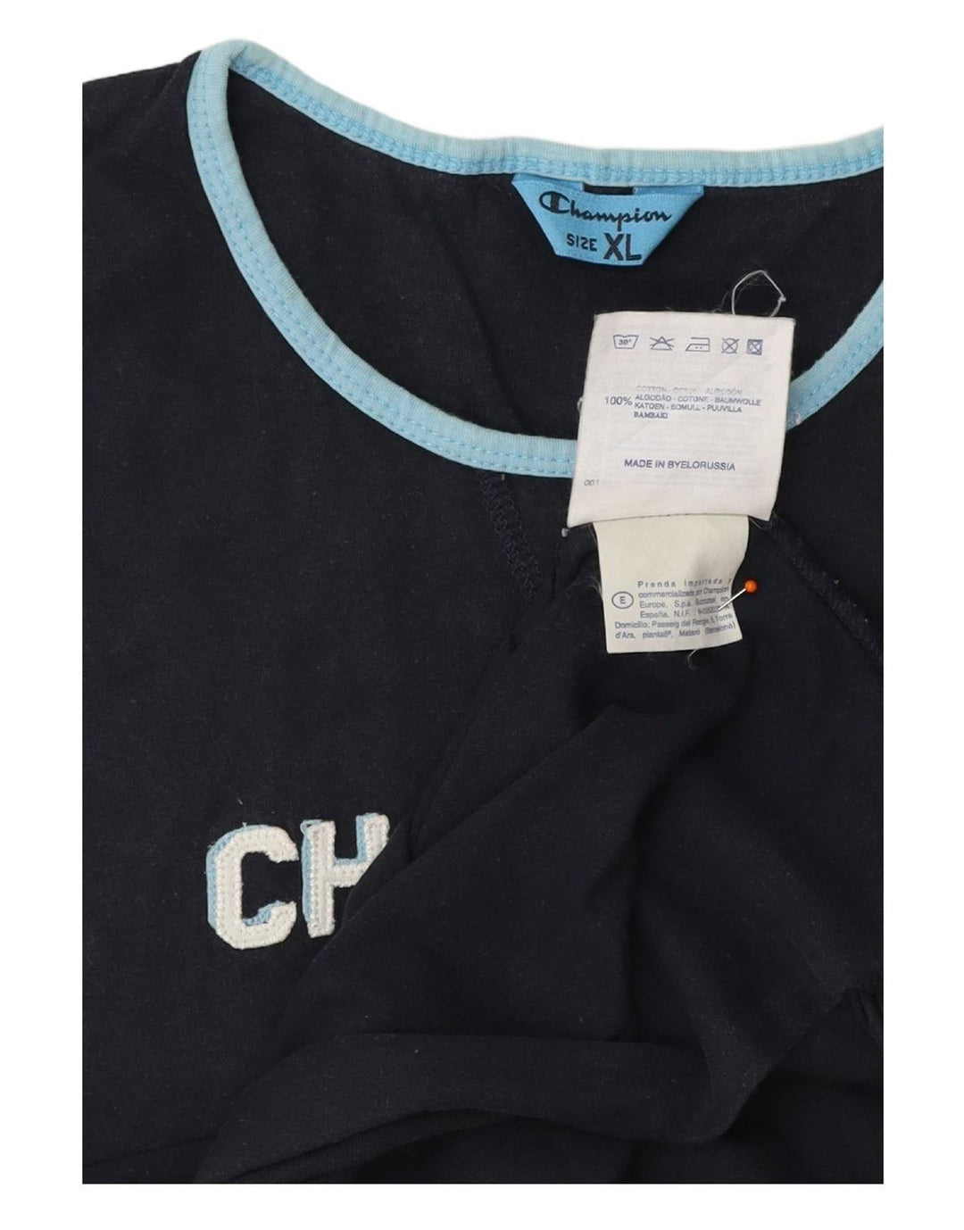 CHAMPION Boys Graphic Vest Top 13-14 Years XL Navy Blue