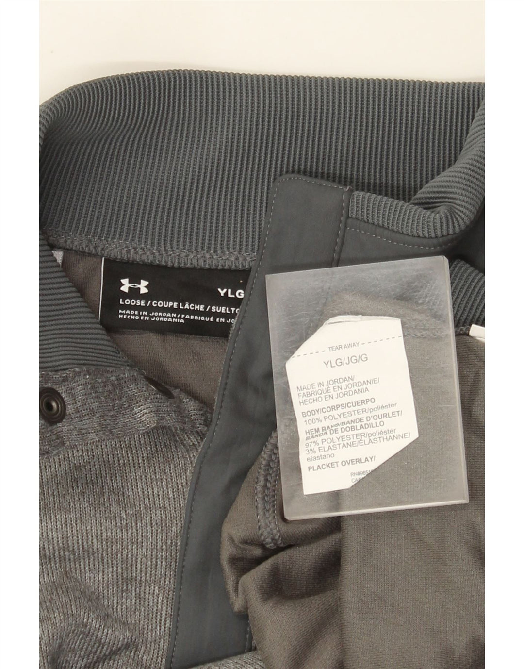 Under Armour Jungen-Sweatshirt mit Knopfkragen, 11–12 Jahre, Größe L, Grau
