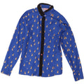 Ted Baker Damen-Hemd, Größe 2, klein, blau, Polyester mit Tiermuster