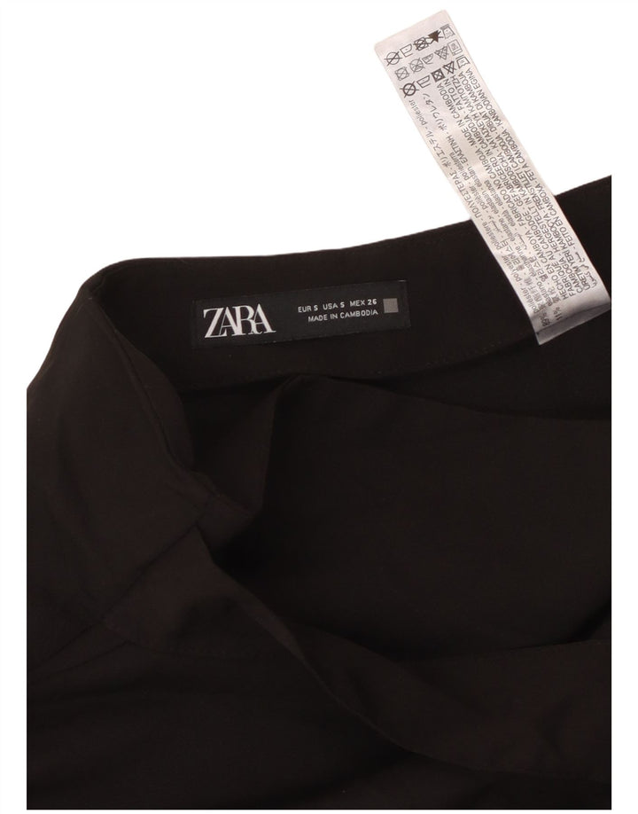 ZARA Damen Minirock Small W26 Schwarz Polyester