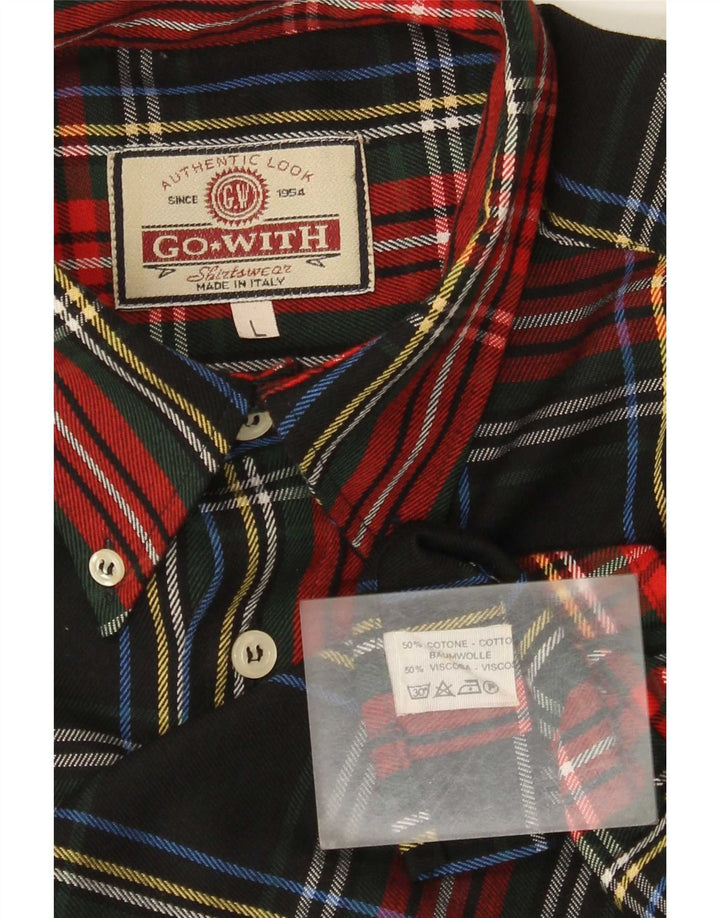 Vintage Herren-Flanellhemd, groß, mehrfarbig, kariert, Baumwolle