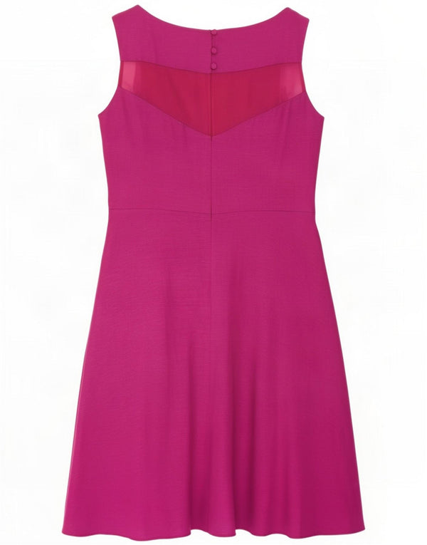 Monsoon Damen Ärmelloses A-Linien-Kleid UK 12 Mittelrosa Acetat