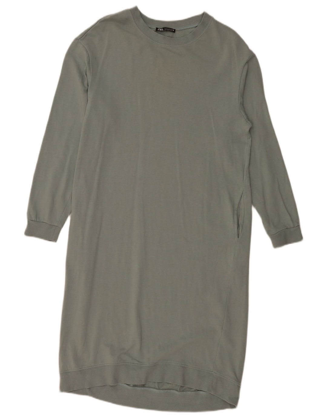 Zara Damen Sweatshirt-Pulloverkleid UK 14 Mittelgrau