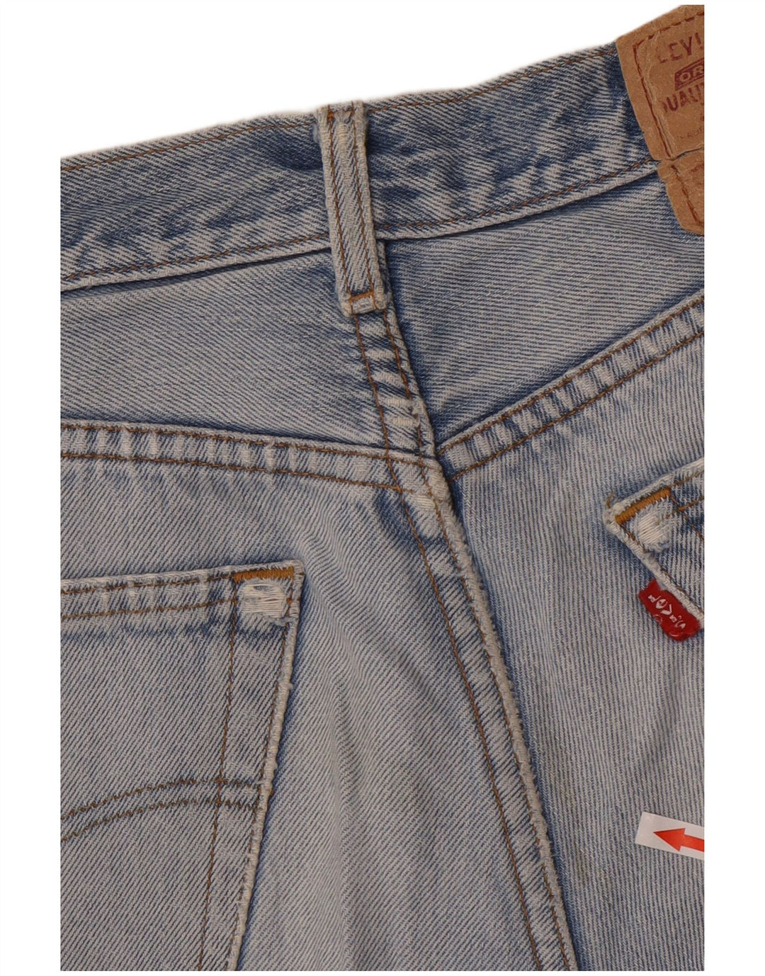 Levi's Damen 501 Distressed Denim Shorts W33 Mittelblau
