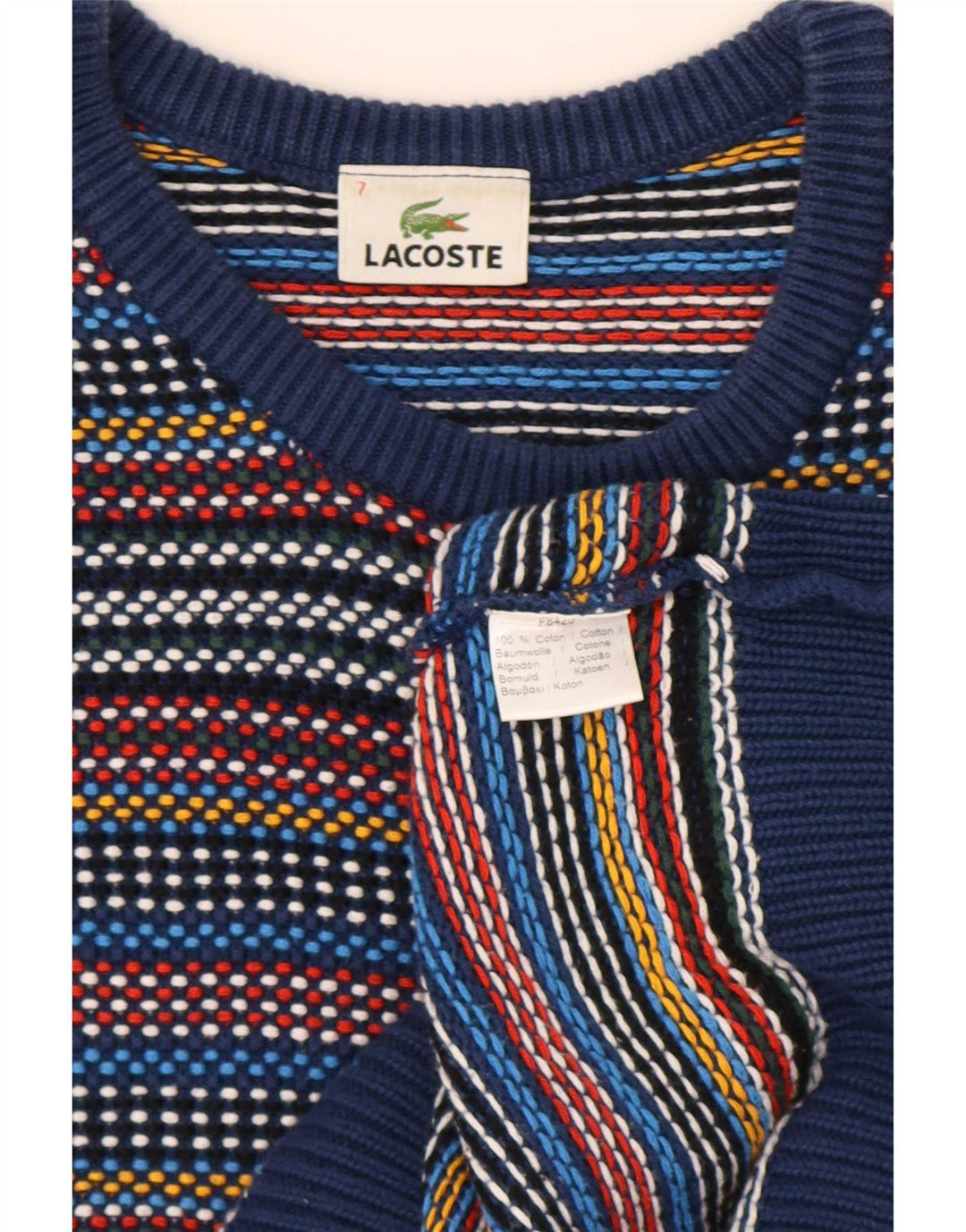 Lacoste Herren-Pullover mit Rundhalsausschnitt, Größe 7 2XL, mehrfarbig, Nadelstreifen