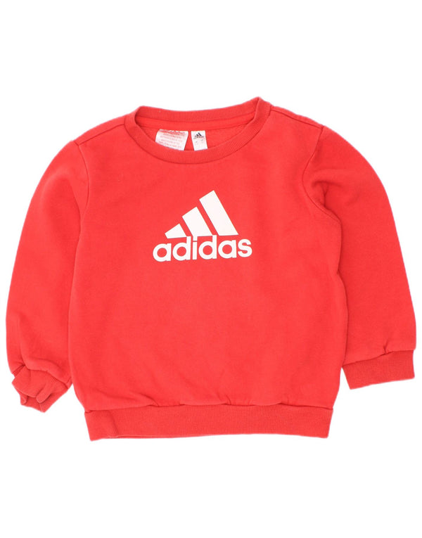 Adidas Jungen Grafik-Sweatshirt-Pullover, 2–3 Jahre, rote Baumwolle