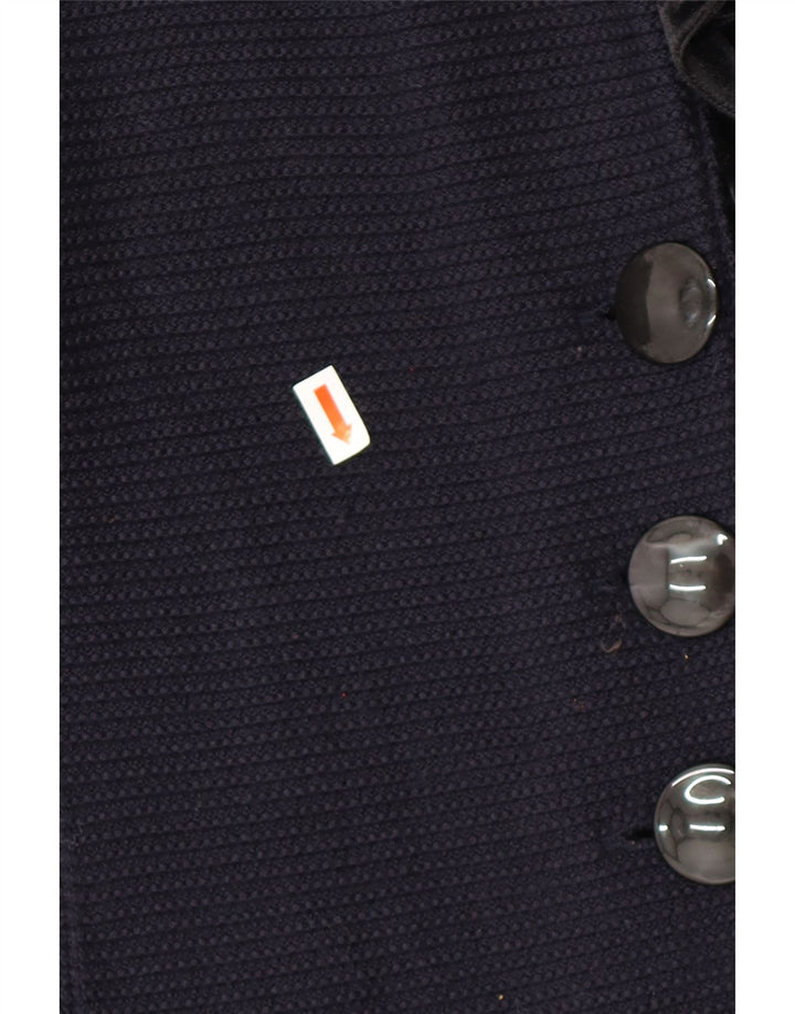 ARMANI Damen-Cardigan mit Rüschen vorne, IT 42, mittleres Marineblau