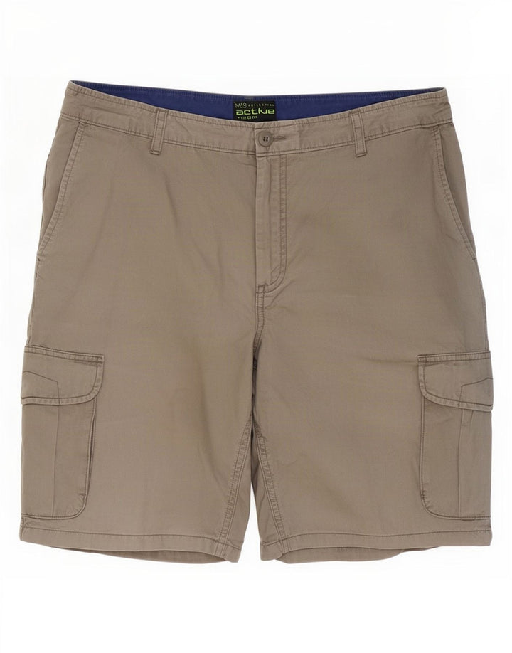 Marks & Spencer Herren-Cargoshorts mit normaler Passform, W36, Größe L, Grau