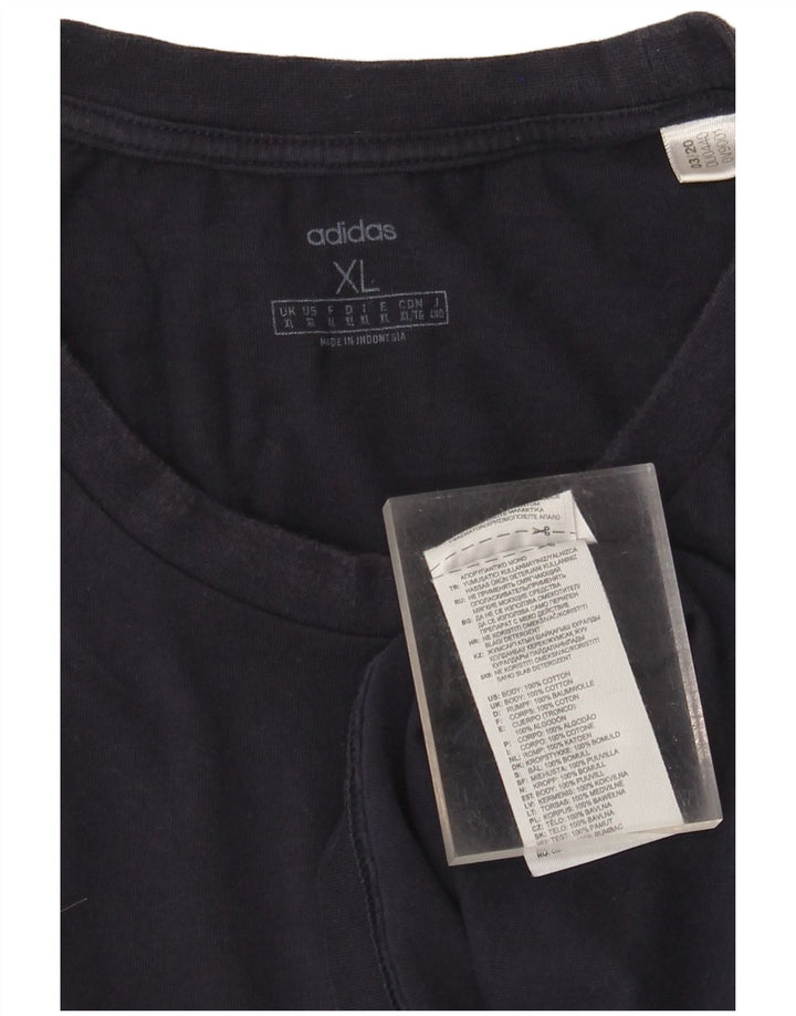 Adidas Herren T-Shirt Top XL Marineblau Baumwolle