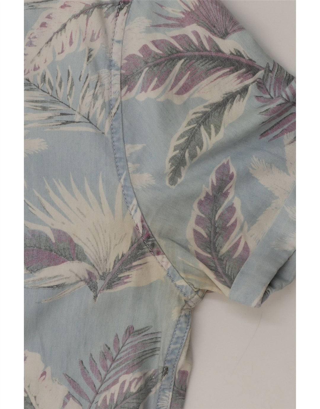 Superdry Herren Kurzarm-Hemd mit normaler Passform, mittelblaue Baumwolle mit Blumenmuster