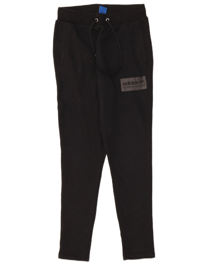 Adidas Damen Trainingshose UK 8 Small Schwarz Baumwolle