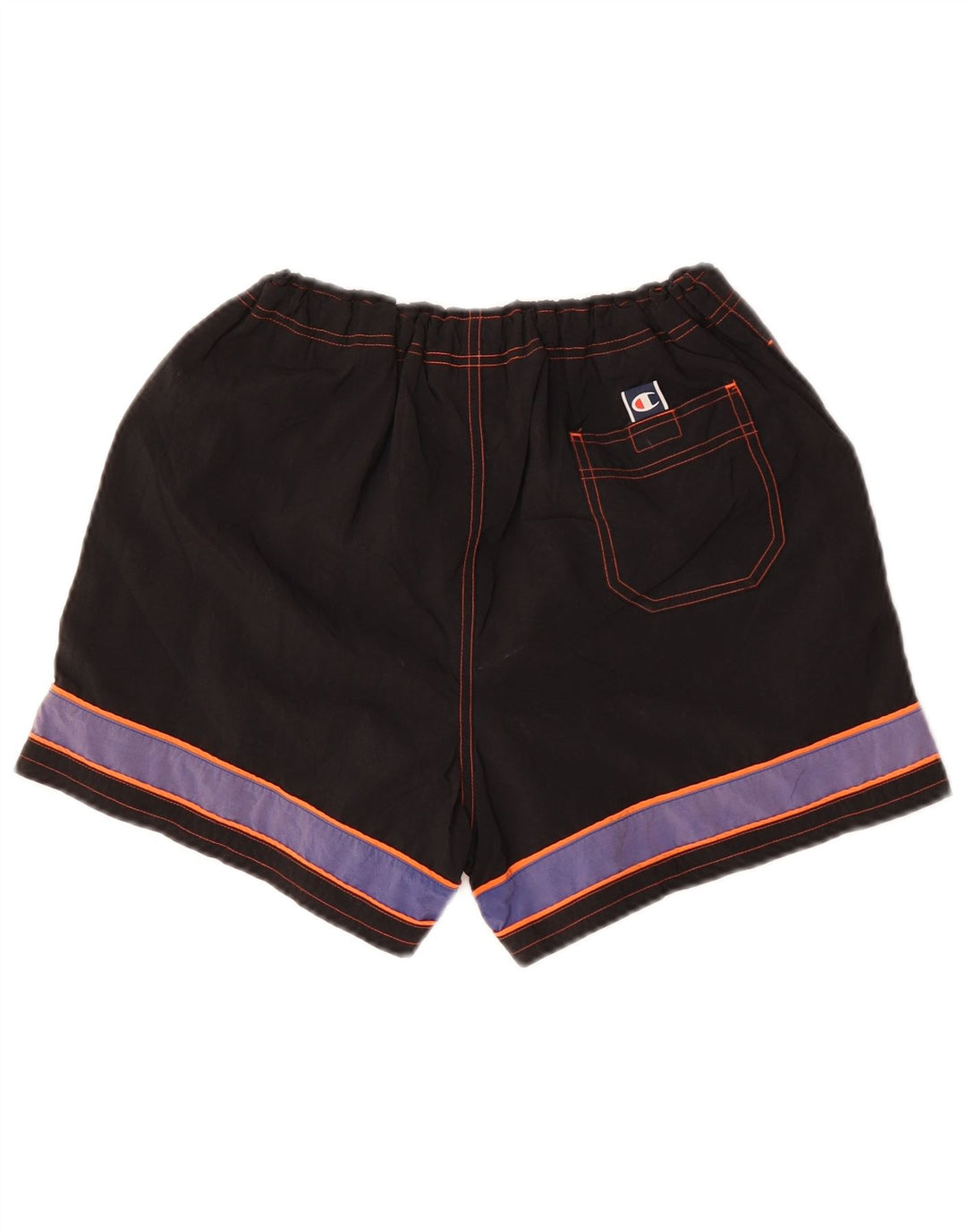 Champion Herren-Sport-Shorts, mittelgroß, Schwarz, Farbblock-Polyester, Sport