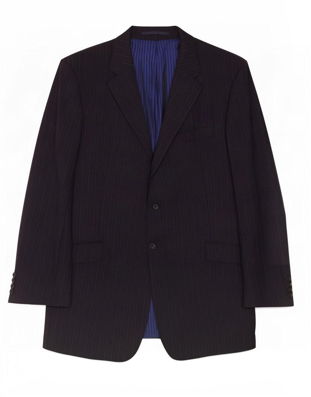 Marks & Spencer Herren-Blazer mit 2 Knöpfen, UK 44, XL, Marineblau, Nadelstreifen