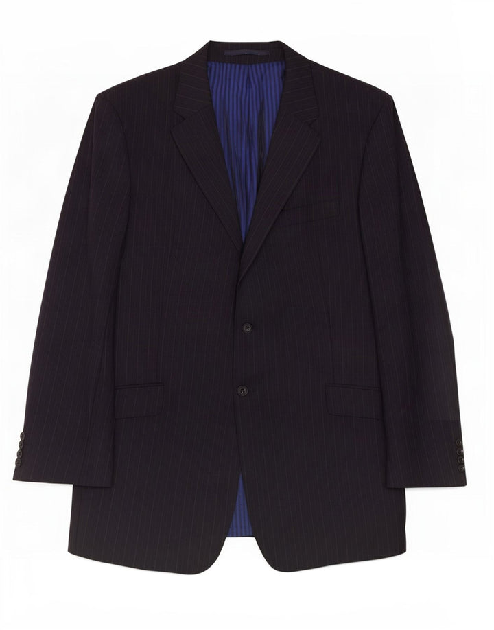 Marks & Spencer Herren-Blazer mit 2 Knöpfen, UK 44, XL, Marineblau, Nadelstreifen