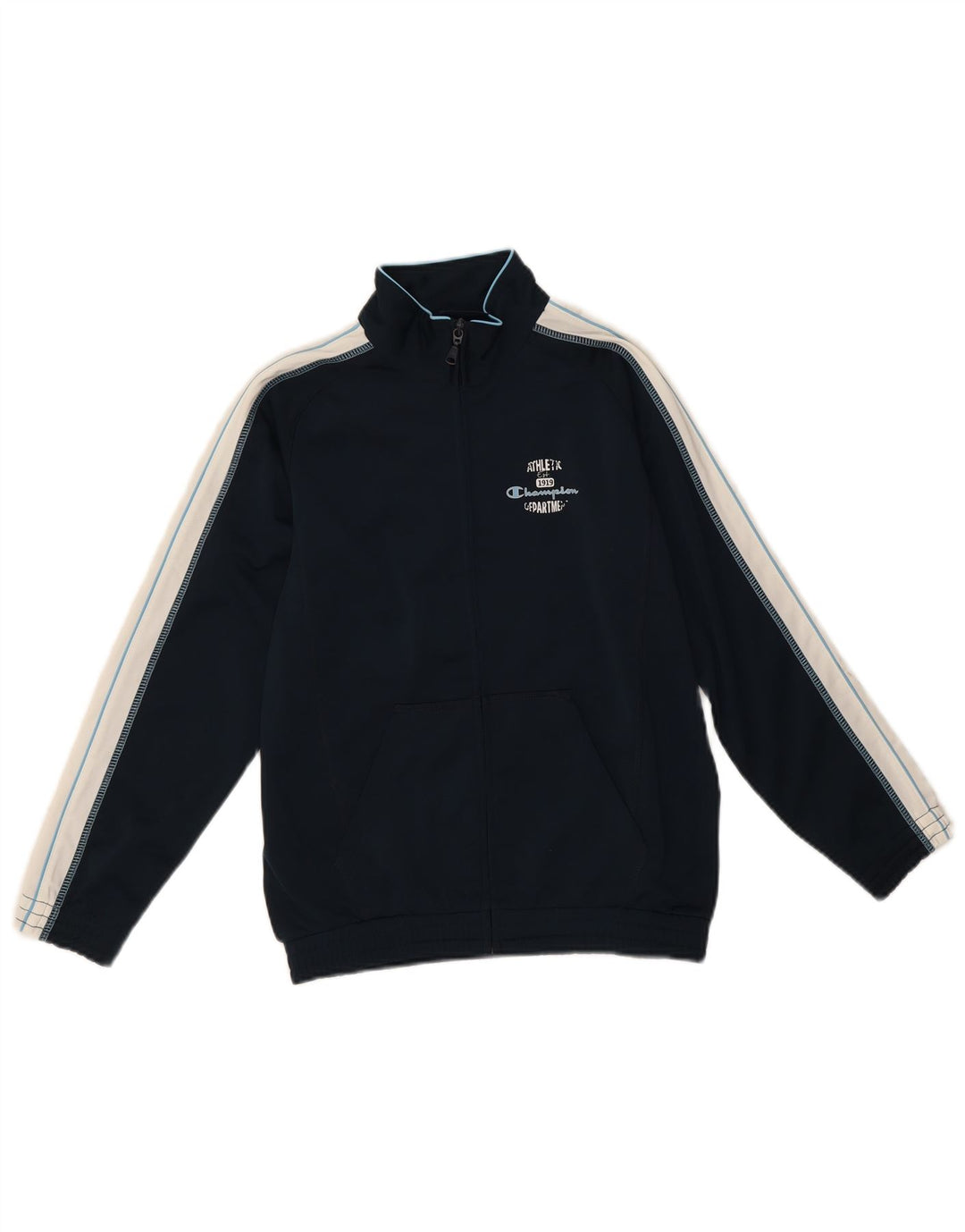 Champion-Trainingsanzug-Oberteil für Jungen, 9–10 Jahre, mittleres Marineblau, Farbblock