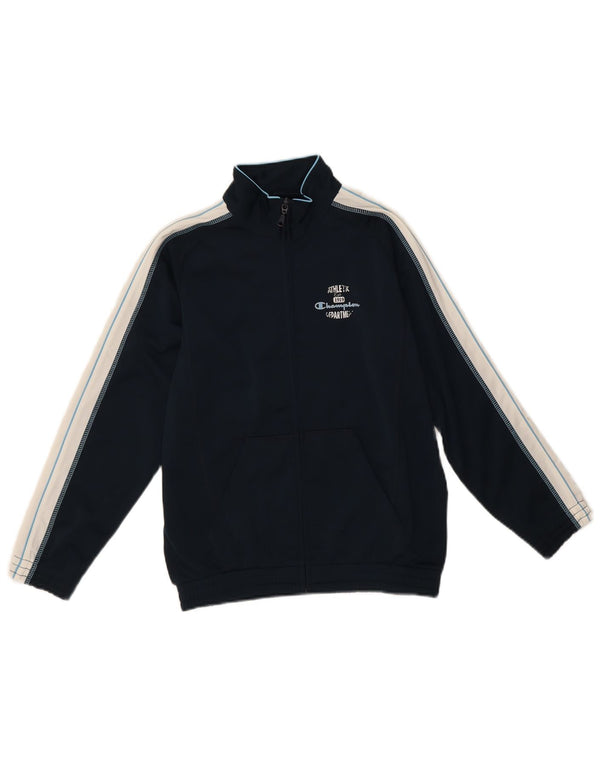 Champion-Trainingsanzug-Oberteil für Jungen, 9–10 Jahre, mittleres Marineblau, Farbblock