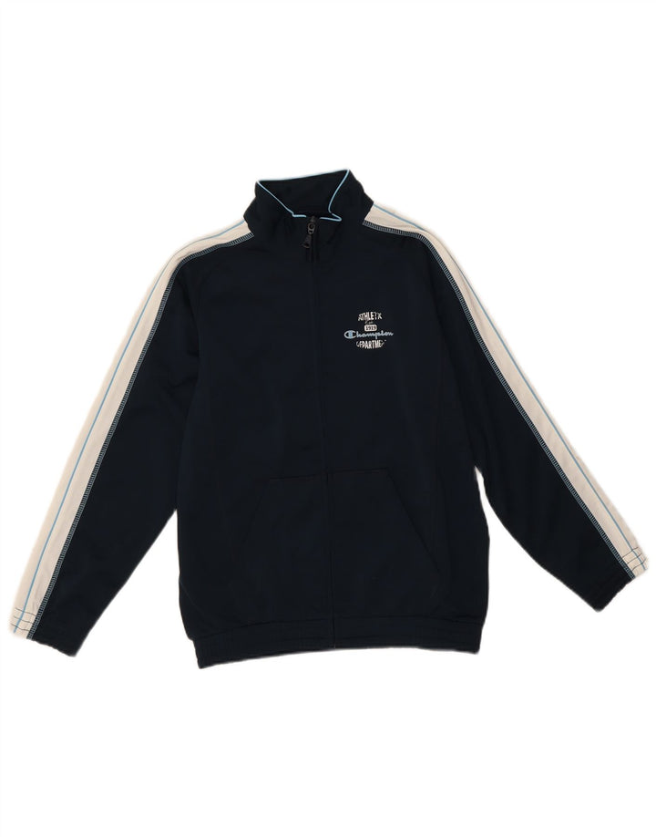 Champion-Trainingsanzug-Oberteil für Jungen, 9–10 Jahre, mittleres Marineblau, Farbblock