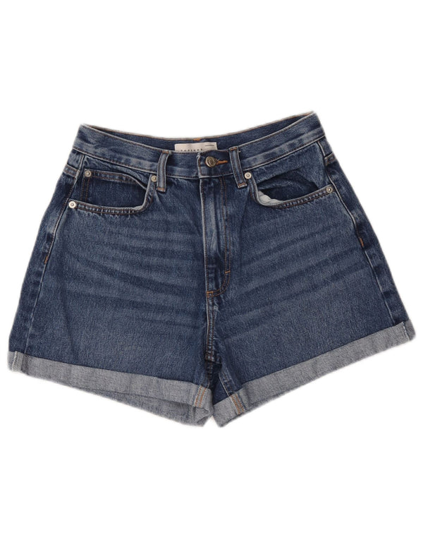 Topshop Damen Jeansshorts UK 10 Small W27 Blaue Baumwolle