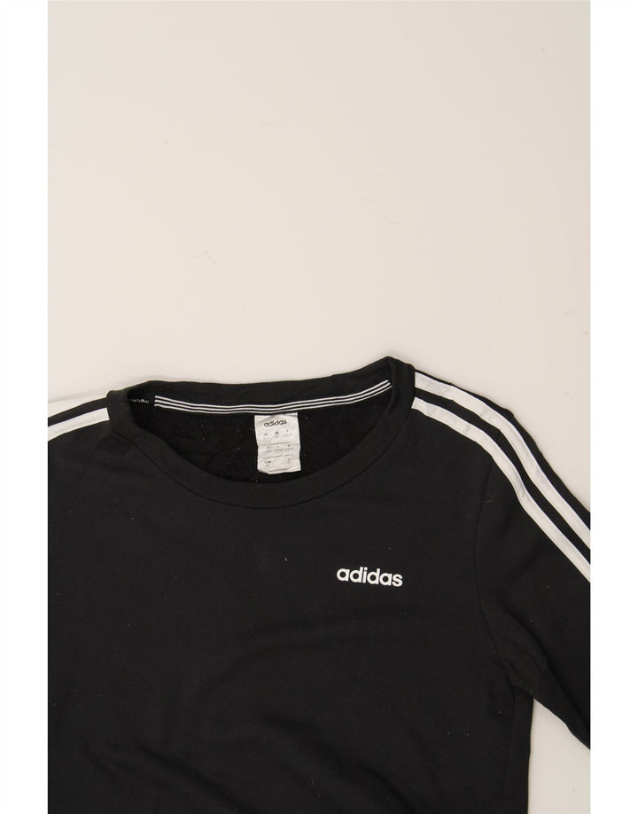 ADIDAS Womens Sweatshirt Jumper UK 8/10 Small Black Polyester Vintage Adidas and Second-Hand Adidas from Messina Hembry 