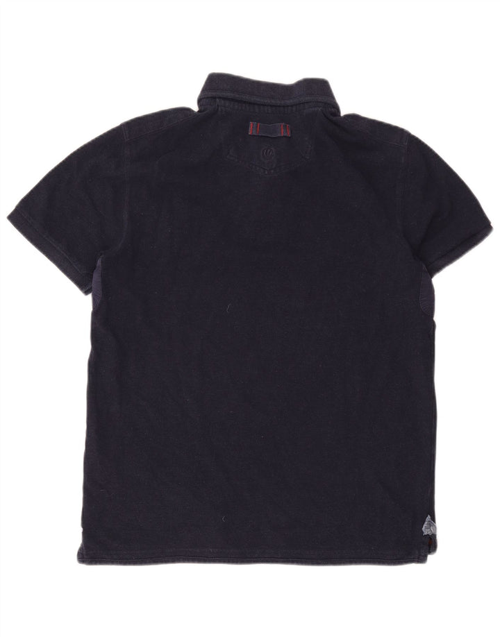 Fat Face Herren-Poloshirt aus mittelblauer Baumwolle in Marineblau