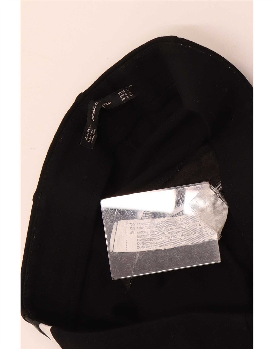 Zara Damen Trafaluc Stirrup Leggings UK 12 Mittelschwarze Viskose