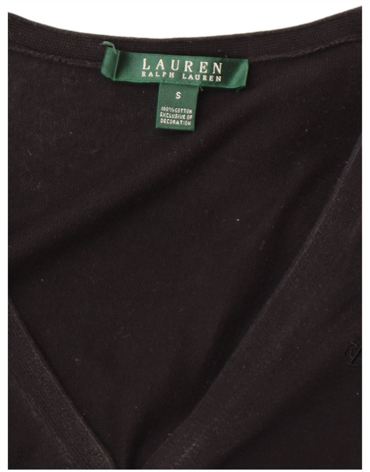 Ralph Lauren Damen-Cardigan-Pullover UK 10 Small Schwarz