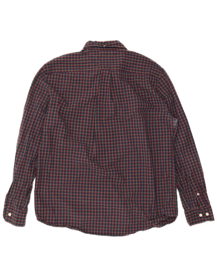 Tommy Hilfiger Herren-Hemd mit klassischer Passform, groß, marineblau, kariert, Baumwolle