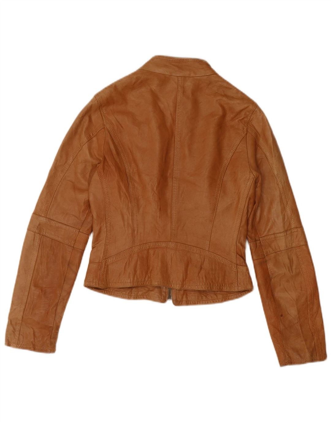 XETRA Damen Leder Bikerjacke UK 8 Small Beige