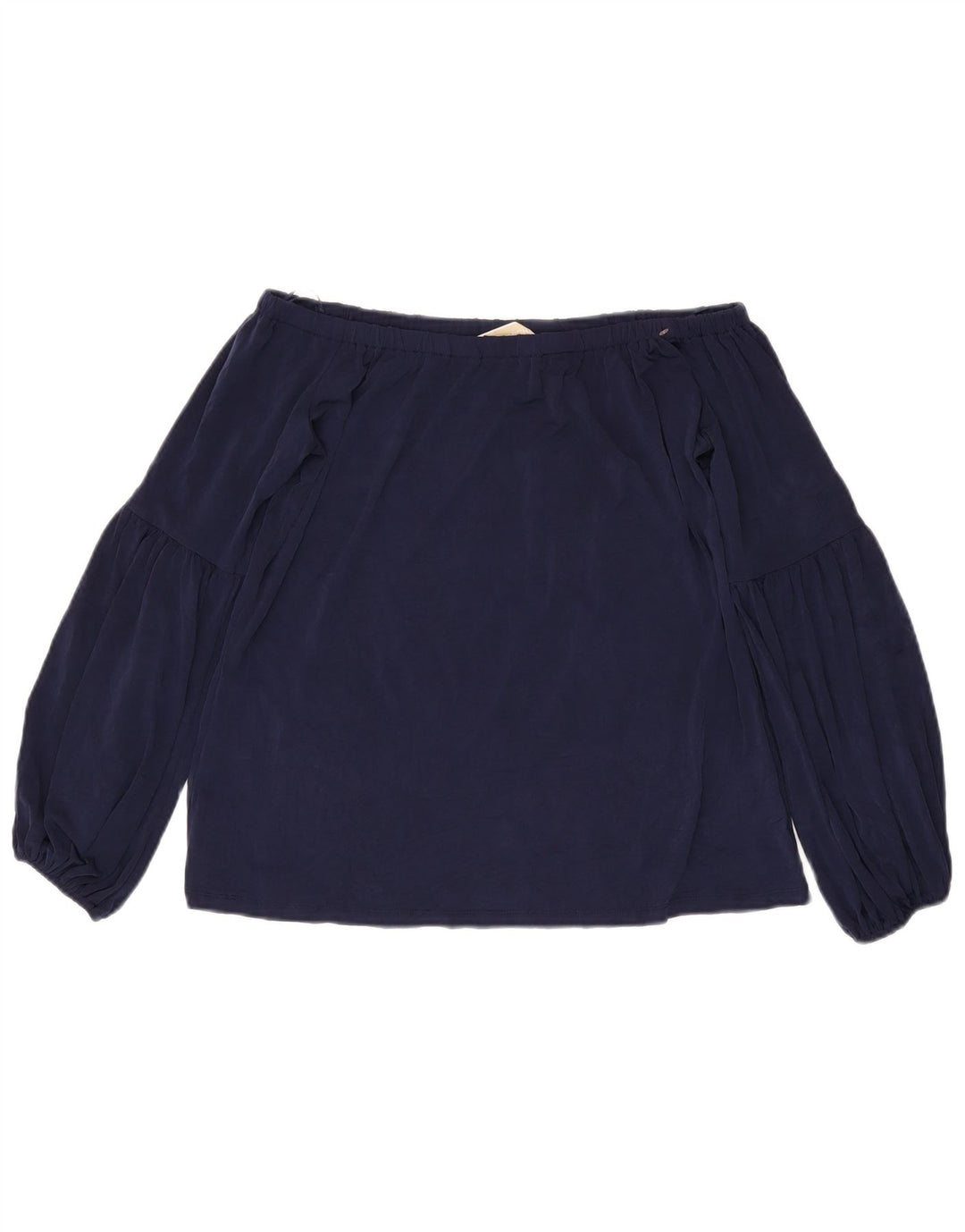 Michael Kors Damen Crop Off Shoulder Top UK 10 Small Marineblau Polyester