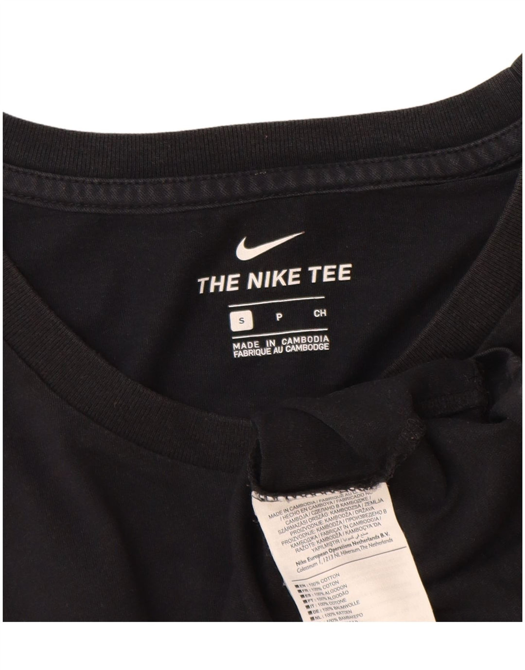 Nike Herren-T-Shirt mit Grafik, Größe S, schwarze Baumwolle