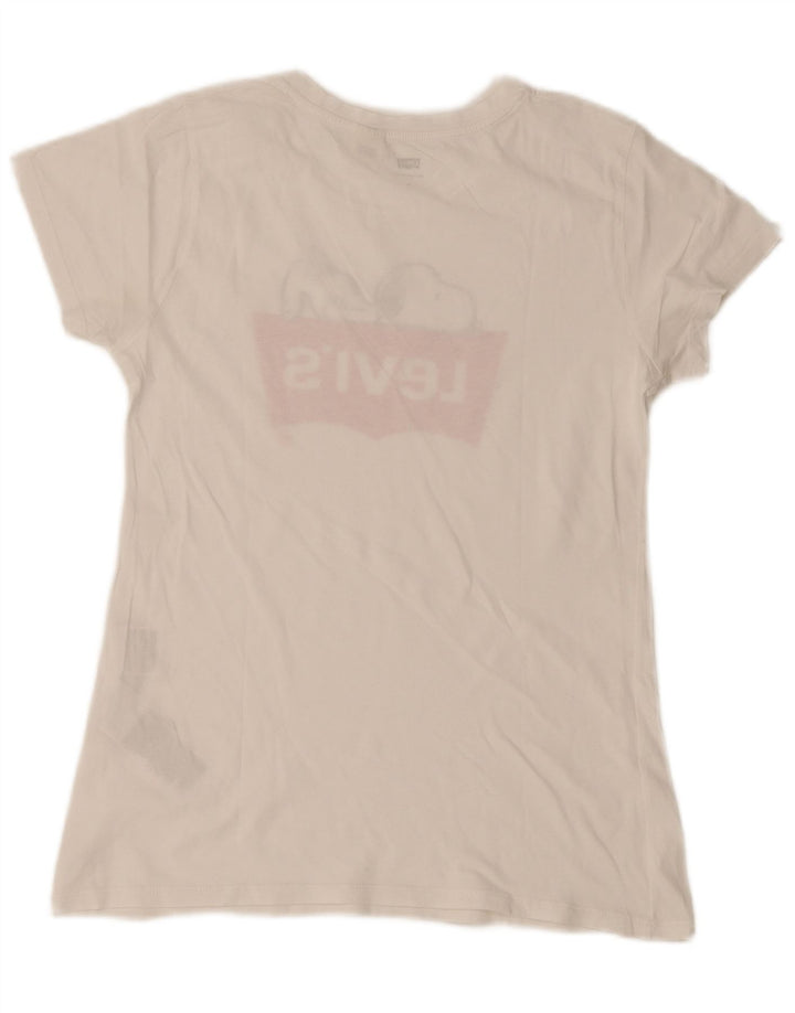 Levi's Damen-T-Shirt mit Grafik, UK 12, mittelweiße Baumwolle