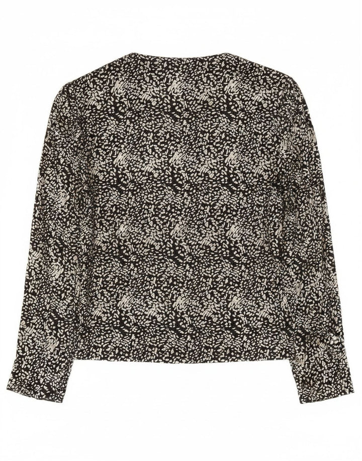 C & A Langarm-Blusenoberteil für Damen, EU 40, Mittelschwarz mit Tiermuster